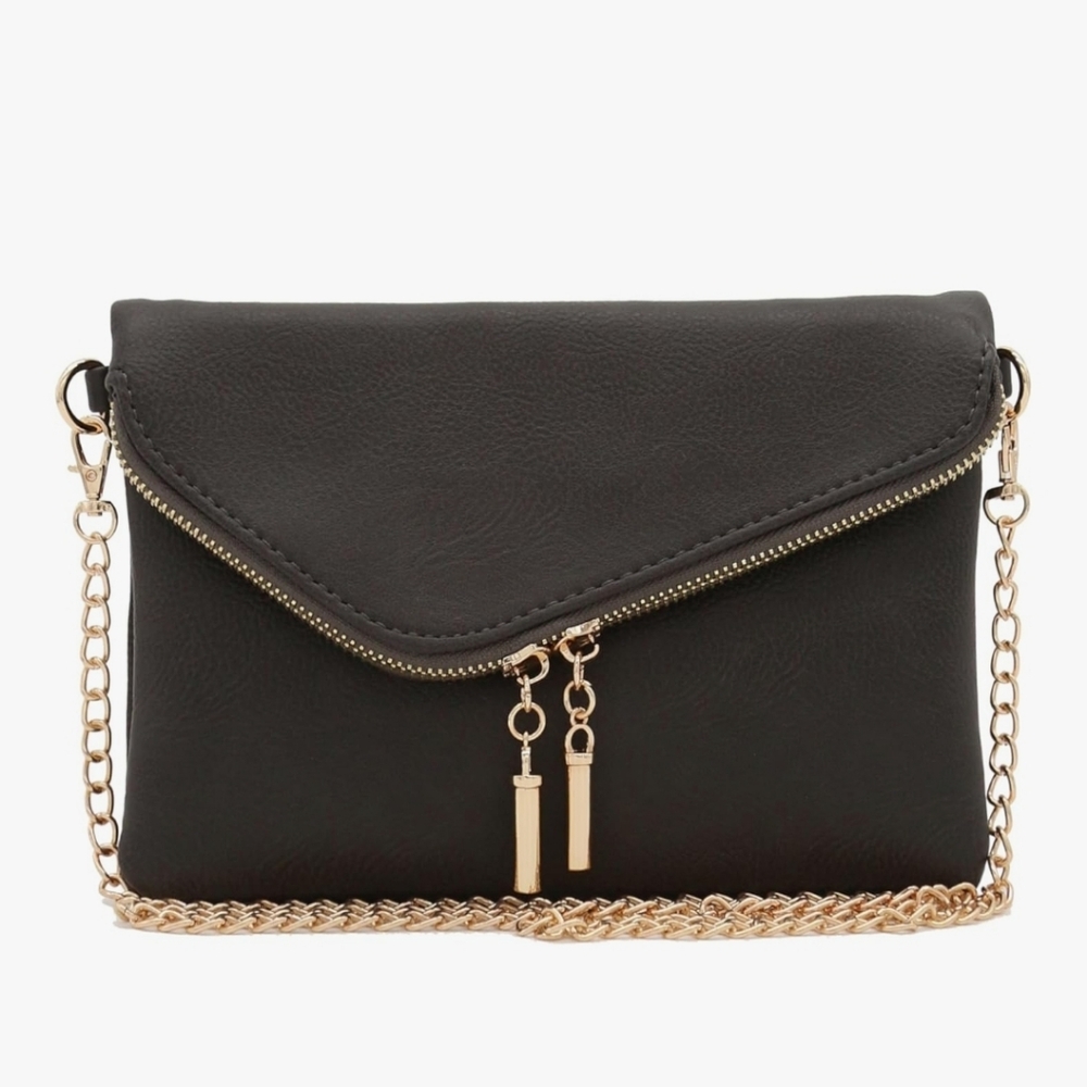 Charcoal Grey Women's Clutch Crossbody Envelope Chain Purse Wristlet